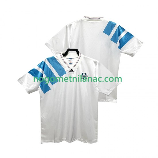 Dres Olympique de Marseille 1992 1993 Retro Domaći Kratkih Rukava - Muški