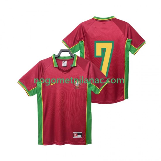 Dres Portugal 7 Retro Domaći 1998 Kratkih Rukava - Muški