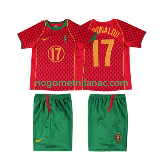 Dres Portugal Cristiano Ronaldo 17 Retro Domaći 2004 Kratkih Rukava - Dječji