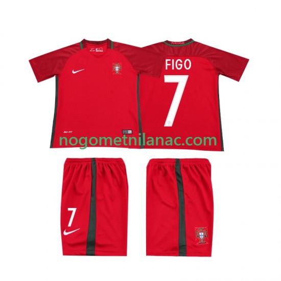 Dres Portugal FIGO 7 2016 Retro Domaći Kratkih Rukava - Dječji