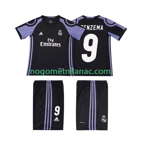 Dres Real Madrid BENZEMA 9 2016 2017 Retro Treći Kratkih Rukava - Dječji