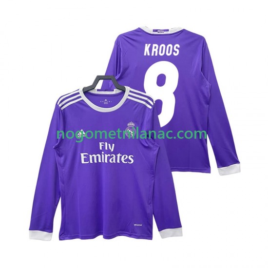 Dres Real Madrid KROOS 8 2016 2017 Retro Gostujući Dugim Rukavima - Muški