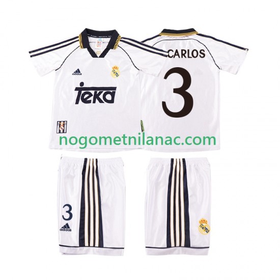 Dres Real Madrid R CARLOS 3 2000 Retro Domaći 1998 Kratkih Rukava - Dječji