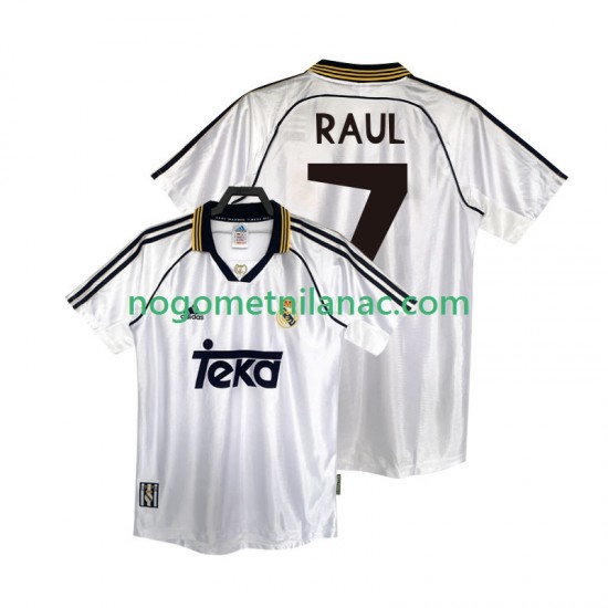Dres Real Madrid RAUL 7 2000 Retro Domaći 1998 Kratkih Rukava - Muški