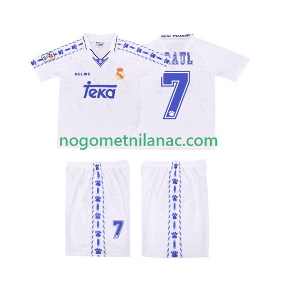 Dres Real Madrid RAUL 7 1996 1997 Retro Domaći Kratkih Rukava - Dječji