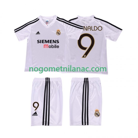 Dres Real Madrid RONALDO 9 5 Retro Domaći 2004 2002 Kratkih Rukava - Dječji