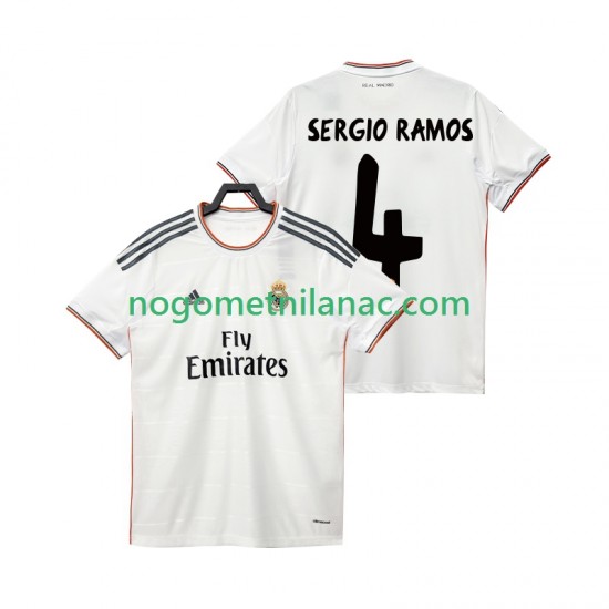 Dres Real Madrid SERGIO RAMOS 4 2013 2014 Retro Domaći Kratkih Rukava - Muški