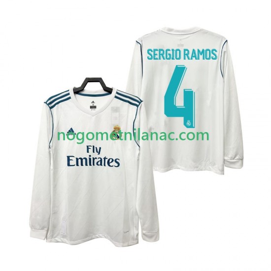 Dres Real Madrid SERGIO RAMOS 4 2017 2018 Retro Domaći Dugim Rukavima - Muški