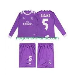 Dres Real Madrid ZIDANE 5 2016 Retro Gostujući Dugim Rukavima - Dječji