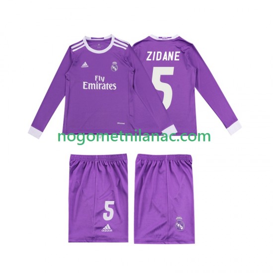 Dres Real Madrid ZIDANE 5 2016 Retro Gostujući Dugim Rukavima - Dječji