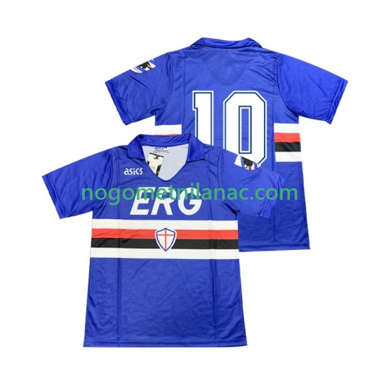 Dres Sampdoria 10 1990 1991 Retro Domaći Kratkih Rukava - Muški