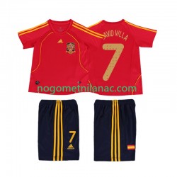 Dres Španjolska DAVID VILLA 7 Retro Domaći 2008 Kratkih Rukava - Dječji Dres Španjolska DAVID VILLA 7 Retro Domaći 2008 Kratkih Rukava - Dječji