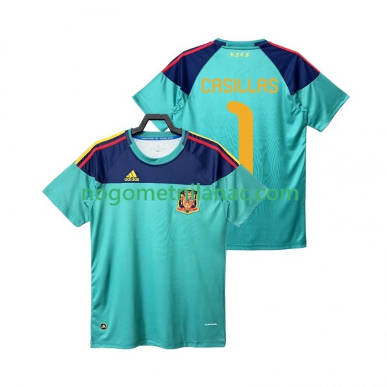 Golmanski Dres - Dres Španjolska Casillas 1 Retro Domaći 2010 Kratkih Rukava - Muški