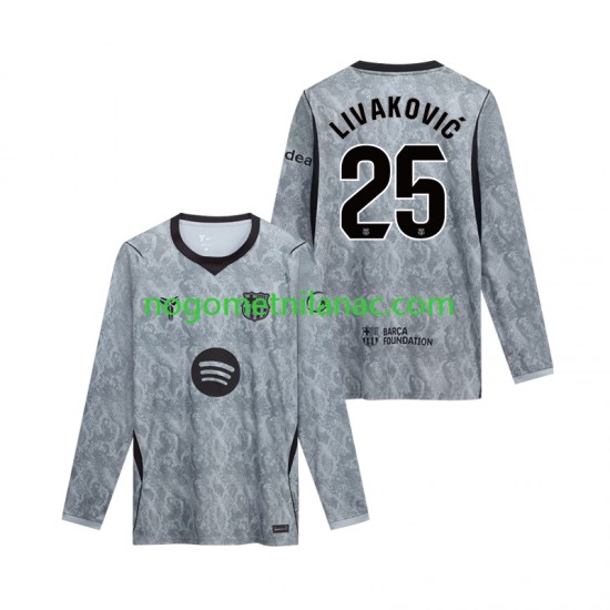 Golmanski Dres - Dres FC Barcelona Dominik Livakovic 25 Gostujući 2026-2027 Dugim Rukavima - Muški