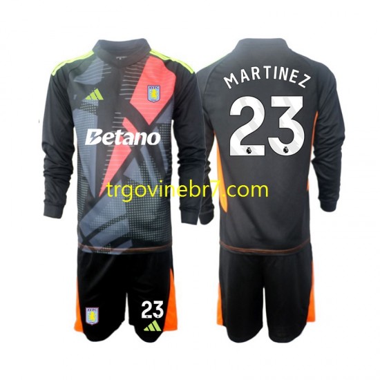 Golmanski Dres - Dres Aston Villa Emiliano Martinez 23 Gostujući 2024-2025 Dugim Rukavima - Dječji
