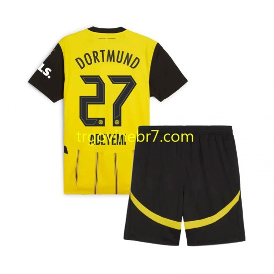Dres Borussia Dortmund Karim Adeyemi 27 Domaći 2024-2025 Kratkih Rukava - Dječji