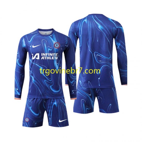 Dres Chelsea Domaći 2024-2025 Dugim Rukavima - Dječji