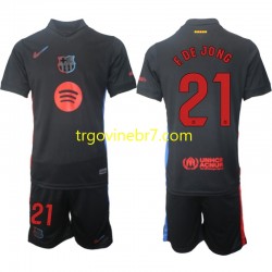 Dres FC Barcelona F DE JONG 21 Gostujući 2024-2025 Kratkih Rukava - Dječji
