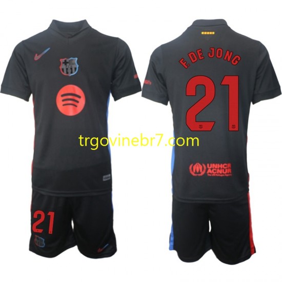 Dres FC Barcelona F DE JONG 21 Gostujući 2024-2025 Kratkih Rukava - Dječji