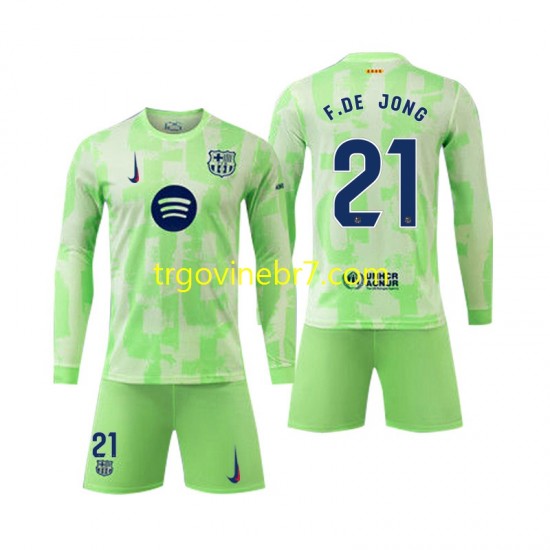 Dres FC Barcelona F DE JONG 21 Treći 2024-2025 Dugim Rukavima - Dječji