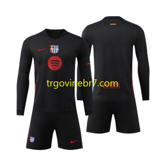 Dres FC Barcelona Gostujući 2024-2025 Dugim Rukavima - Dječji