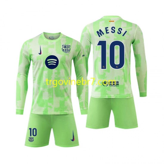 Dres FC Barcelona Lionel Mess 10 Treći 2024-2025 Dugim Rukavima - Dječji