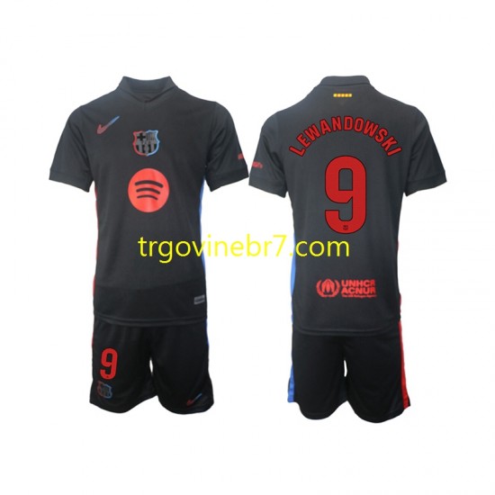Dres FC Barcelona Robert Lewandowski 9 Gostujući 2024-2025 Kratkih Rukava - Dječji