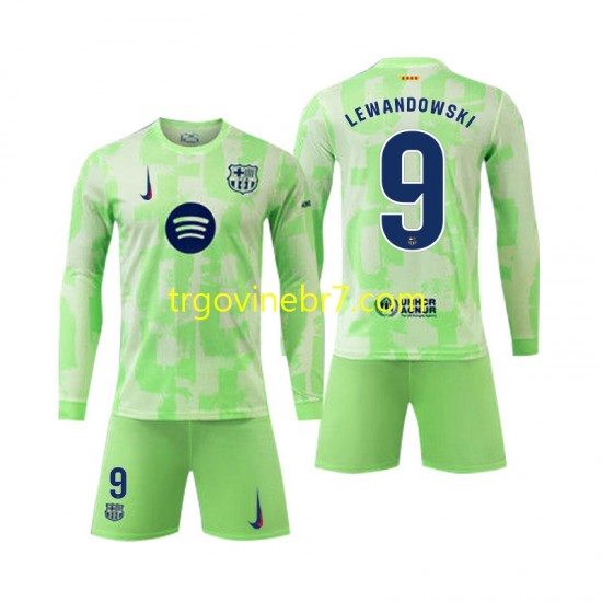 Dres FC Barcelona Robert Lewandowski 9 Treći 2024-2025 Dugim Rukavima - Dječji