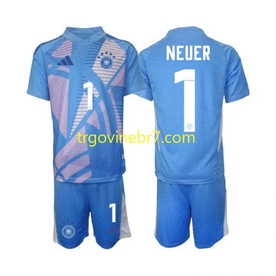 Golmanski Dres - Dres Njemačka Manuel Neuer 1 Četvrti 2024-2025 Kratkih Rukava - Dječji