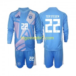 Golmanski Dres - Dres Njemačka Ter Stegen 22 Četvrti 2024-2025 Dugim Rukavima - Dječji Golmanski Dres - Dres Njemačka Ter Stegen 22 Četvrti 2024-2025 Dugim Rukavima - Dječji