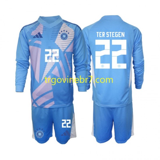 Golmanski Dres - Dres Njemačka Ter Stegen 22 Četvrti 2024-2025 Dugim Rukavima - Dječji