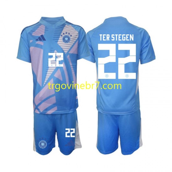 Golmanski Dres - Dres Njemačka Ter Stegen 22 Četvrti 2024-2025 Kratkih Rukava - Dječji