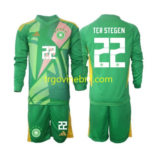 Golmanski Dres - Dres Njemačka Ter Stegen 22 Treći 2024-2025 Dugim Rukavima - Dječji