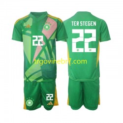 Golmanski Dres - Dres Njemačka Ter Stegen 22 Treći 2024-2025 Kratkih Rukava - Dječji Golmanski Dres - Dres Njemačka Ter Stegen 22 Treći 2024-2025 Kratkih Rukava - Dječji