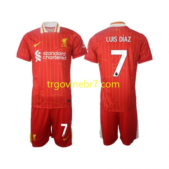 Dres Liverpool Luis Diaz 7 Domaći 2024-2025 Kratkih Rukava - Dječji