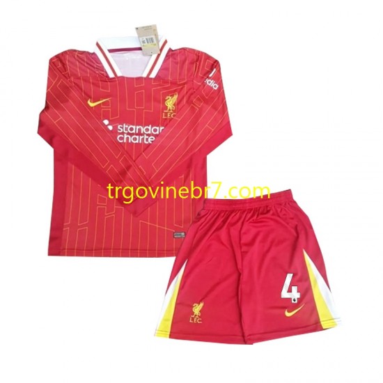 Dres Liverpool Virgil 4 Domaći 2024-2025 Dugim Rukavima - Dječji