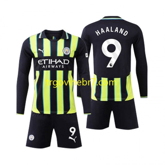 Dres Manchester City Erling Haaland 9 Gostujući 2024-2025 Dugim Rukavima - Dječji