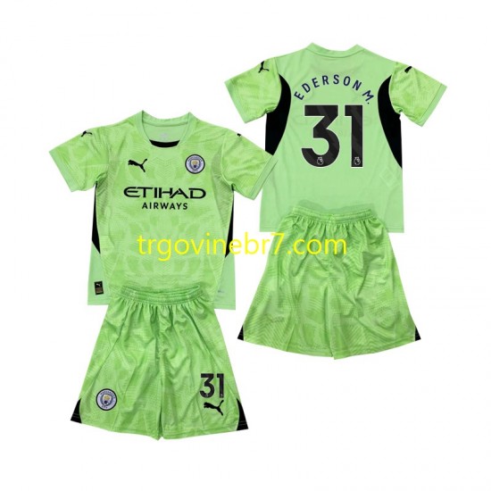 Golmanski Dres - Dres Manchester City Ederson Moraes 31 2 Četvrti 2024-2025 Kratkih Rukava - Dječji