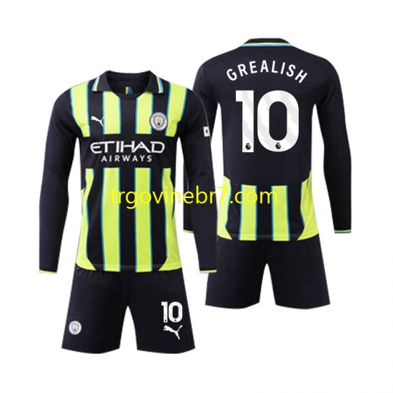 Dres Manchester City Jack Grealish 10 Gostujući 2024-2025 Dugim Rukavima - Dječji