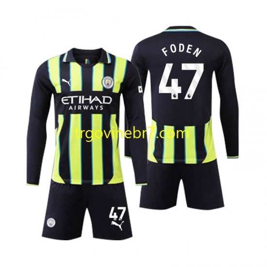Dres Manchester City Phil Foden 47 Gostujući 2024-2025 Dugim Rukavima - Dječji