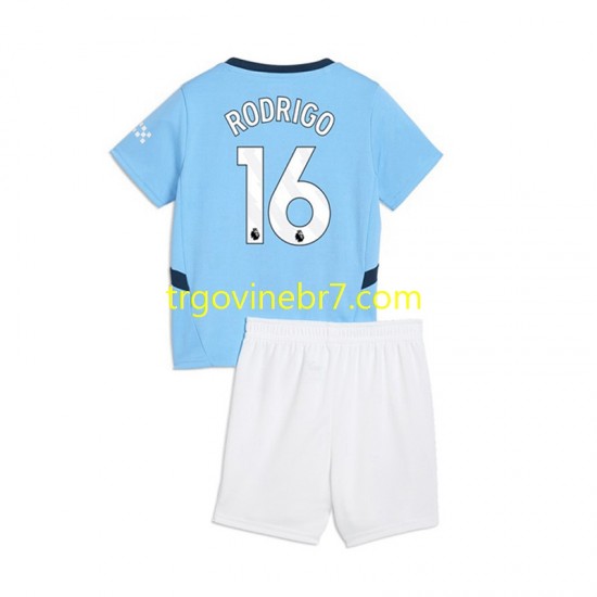 Dres Manchester City RODRIGO 16 Domaći 2024-2025 Kratkih Rukava - Dječji