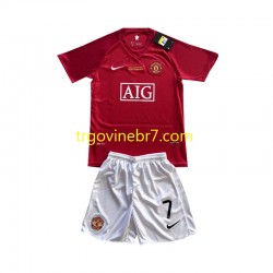 Dres Manchester United Cristiano Ronaldo 7 Champion League 2007 Retro Domaći Kratkih Rukava - Dječji