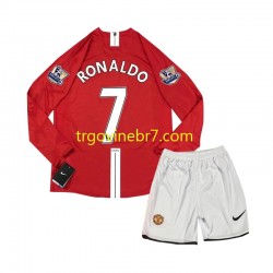 Dres Manchester United Cristiano Ronaldo 7 2007 Retro Domaći Dugim Rukavima - Dječji