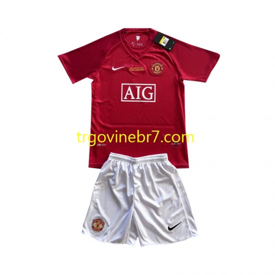 Dres Manchester United Champion League 2007 Domaći Kratkih Rukava - Dječji
