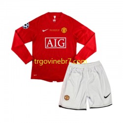 Dres Manchester United Champion League 2007 Retro Domaći Dugim Rukavima - Dječji Dres Manchester United Champion League 2007 Retro Domaći Dugim Rukavima - Dječji