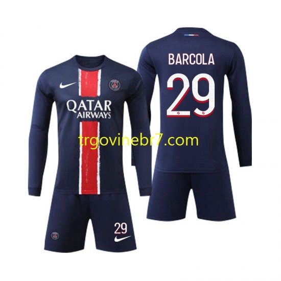 Dres Paris Saint-Germain Bradley Barcola 29 Domaći 2024-2025 Dugim Rukavima - Dječji