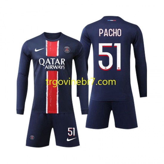 Dres Paris Saint-Germain Pacho 51 Domaći 2024-2025 Dugim Rukavima - Dječji