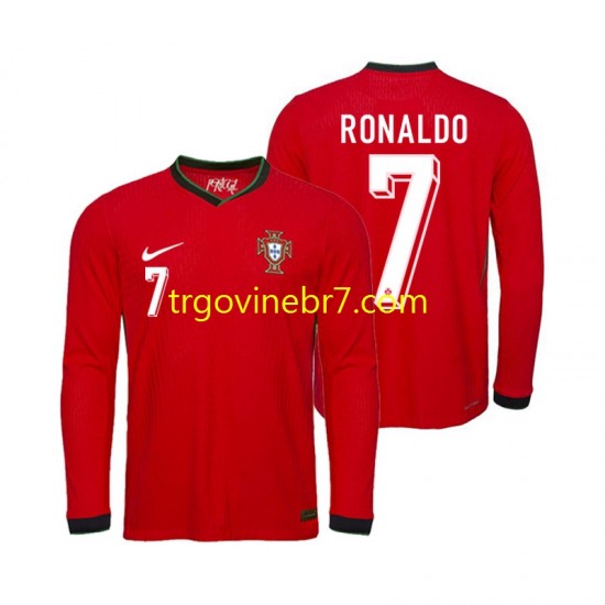 Dres Portugal Ronaldo 7 Domaći Euro 2024 Dugim Rukavima - Muški