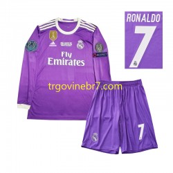 Dres Real Madrid Cristiano Ronaldo 7 2016 Retro Gostujući Dugim Rukavima - Dječji