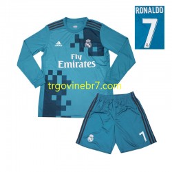 Dres Real Madrid Cristiano Ronaldo 7 2017 Retro Treći Dugim Rukavima - Dječji